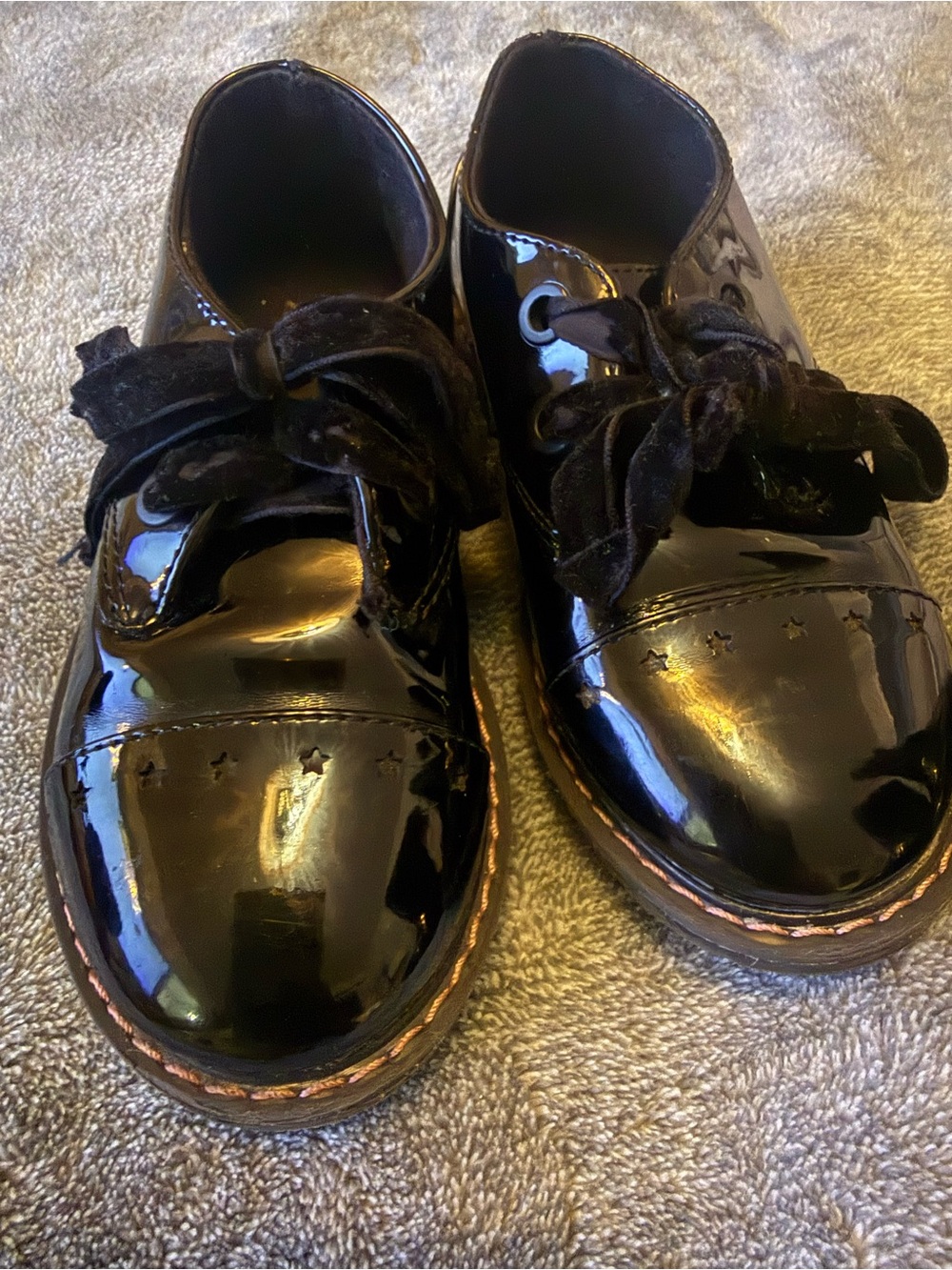 Zara Black Patent Kids Lace-Up Dress Shoes size 25
